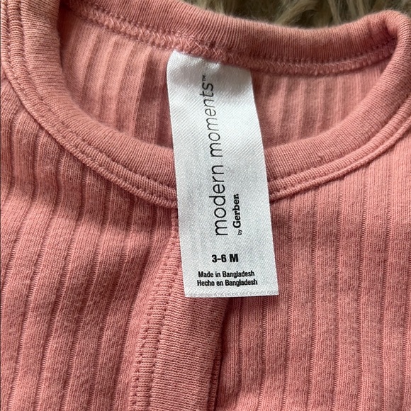 Pink Ribbed Kids One Piece - Picture 2 of 2